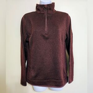 Eddie Bauer Dark Red Fleece Pullover 1/4 Zip, Medium